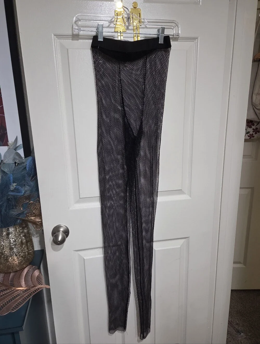 Zara Black Fishnet Tights Hosiery Leggings Small NWOT